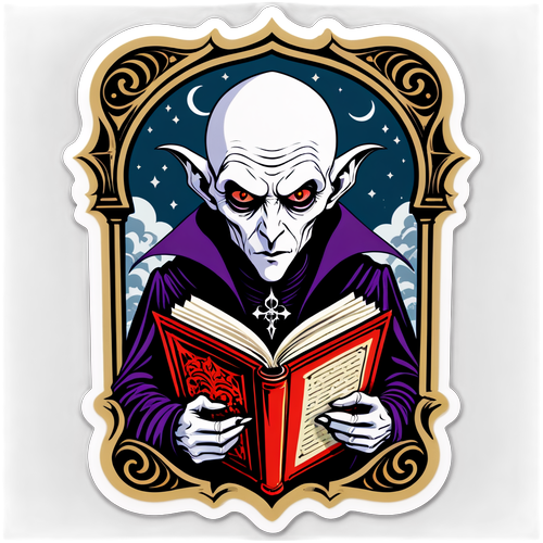 Un sticker de inspirație gotică cu Nosferatu