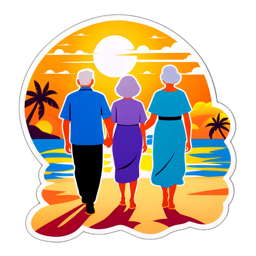 Nyugdíj: Egy nyugdíjas pár a tengerparton naplementében