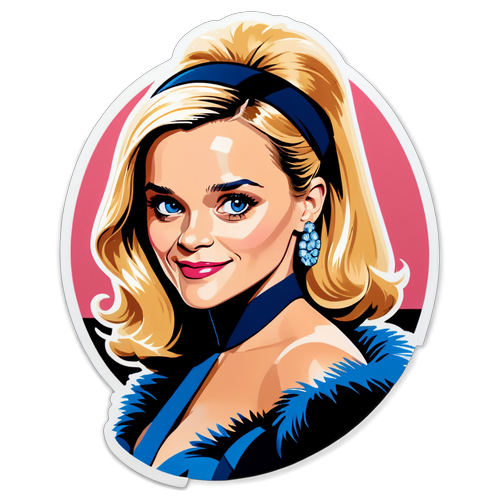 En stilig illustrasjon av Reese Witherspoon som en moderne ikon