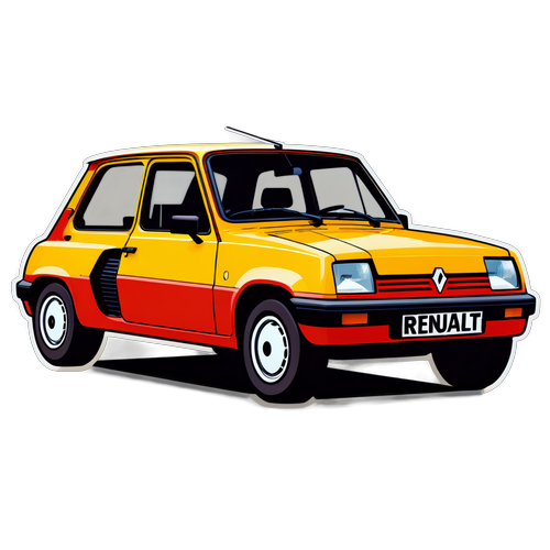 Autocolant retro cu Renault 5