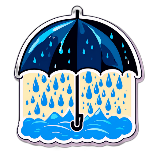 大雨中的雨傘