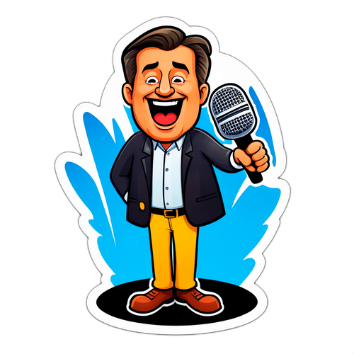 Lustiger Aufkleber mit Gery Seidl auf der Bühne