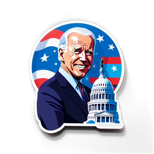 Stiker Kontemporer Joe Biden: Persatuan dan Kemajuan