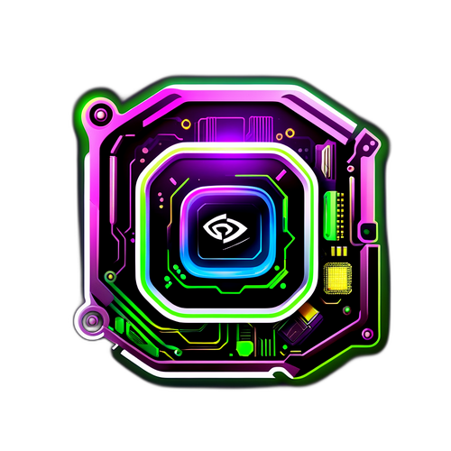 Логотип Nvidia с неоновым эффектом