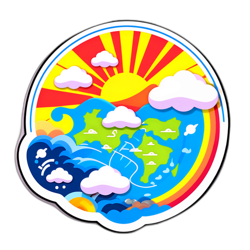 Makukulay na Sticker na may Tema ng PAGASA