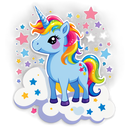 Unicorn Ajaib di Awan! Temui Keajaiban dengan Mane Pelangi dan Bintang-Bintang Bersinar!