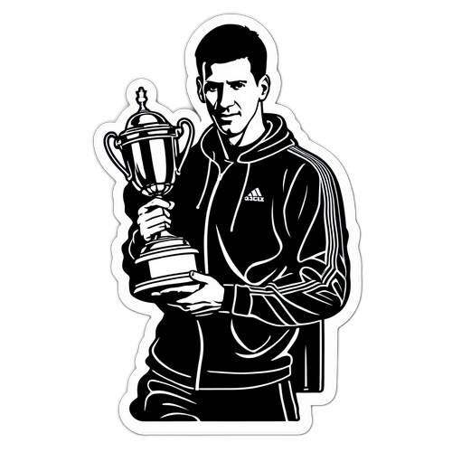 Silhouette de Novak Djokovic con Trofeo