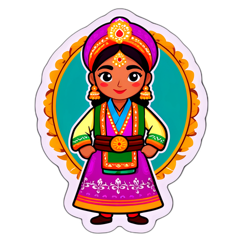 パキスタン文化に触発された伝統衣装のキャラクターのデザイン