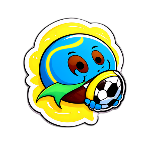 สติกเกอร์แสดงความสุขในวันหยุดกับฟุตบอล