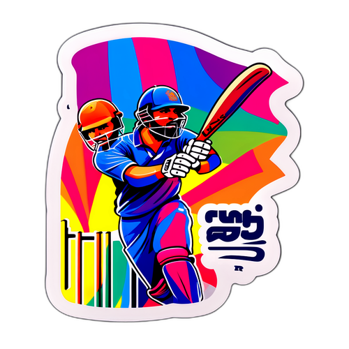 रिंकू सिंह क्रिकेट बट और बॉल स्टिकर