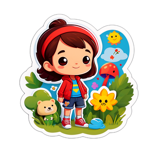 Masiglang sticker ng cartoon na Lee PBB