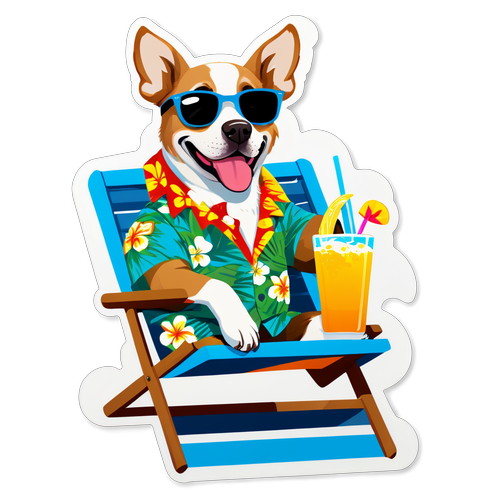 Sunshine, Beaches, and a Sassy Pup: Discover the Ultimate Summer Vibe with This Adorable Sticker!