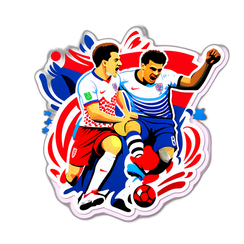 Actionfyldt Øjeblik fra Serbien vs. England