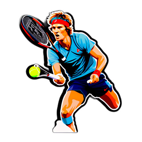 Adesivo Vibrante de Alexander Zverev em Ação