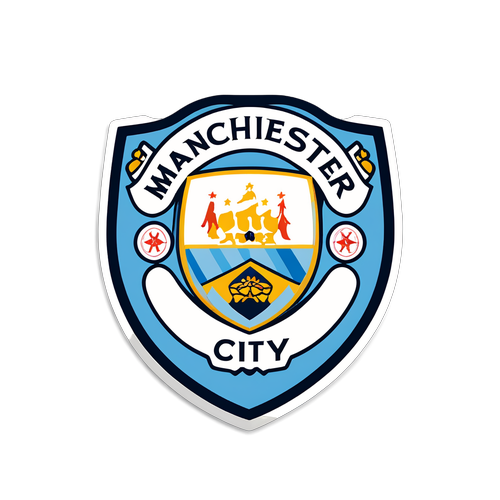 Diseño del logo del Manchester City con fondo azul