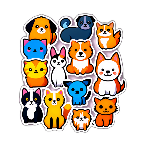 प्यारे और अजीब डिज़ाइन वाले पालतू जानवरों के विभिन्न चित्र