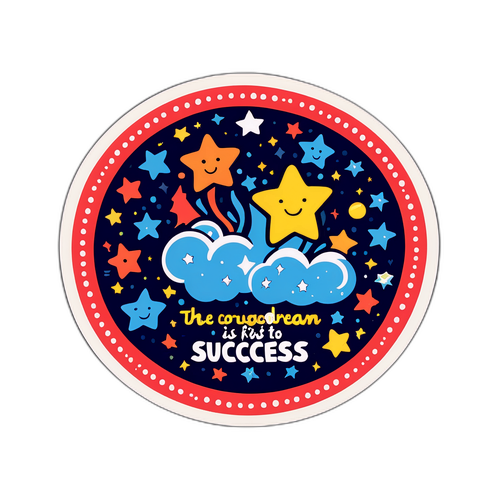 Наклейка с звездами и мотивационной цитатой