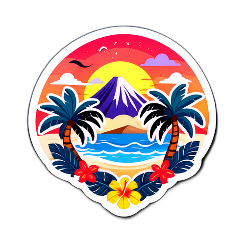 Insula Iubirii - Sticker de Romantism Tropical