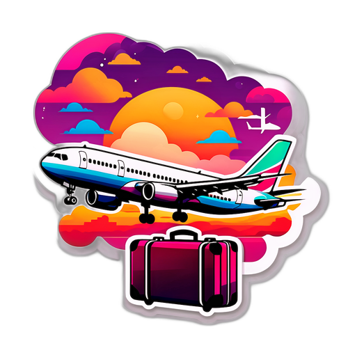 Samolot A330 przelatujący przez zachodzące słońce