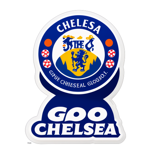 Adesivo com o logo do Chelsea em fundo azul