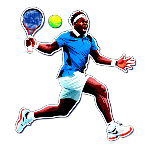 Adesivo di Frances Tiafoe in azione