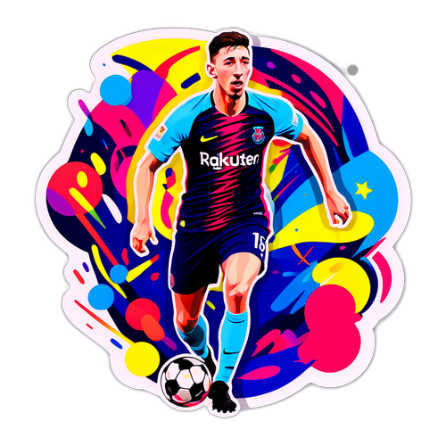 Stiker Clément Lenglet dalam Pose Sepak Bola