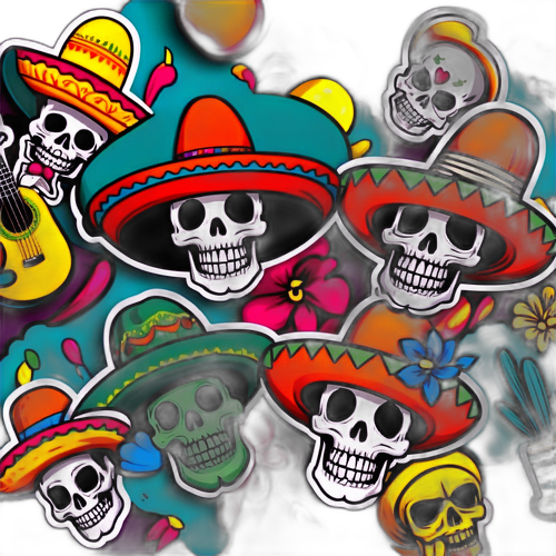 Calavera Alegre en Fiesta Mexicana