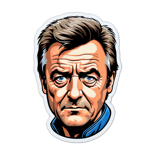 Design smutné tváře s vzpomínkou na bývalého moderátora Top Gear, s ikonickým autem v pozadí