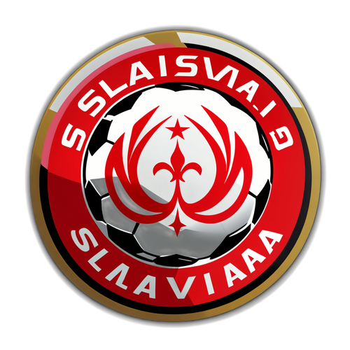 Úžasný design: Nálepka s logem Slavie obklopená barvami a symboly fanoušků!