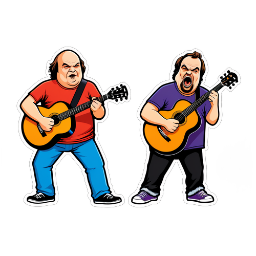 Plongez Dans l'Hilarité! L'Illustration Comique de Tenacious D Qui Va Réveiller Votre Sens de l'Humour!