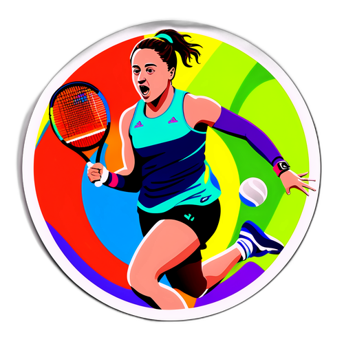 Naklejka Jeļeny Ostapenko w akcji