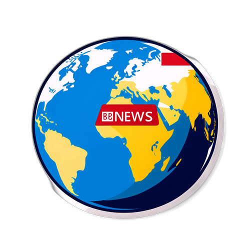 Elegancki naklejka BBC News z globusem