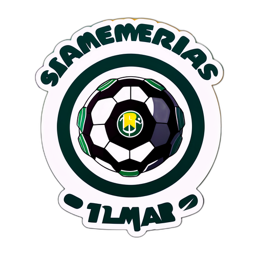 Palmeiras and Santos Soccer Ball Sticker