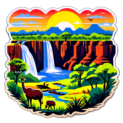 Pittoresk landskap fra Zimbabwe med Victoria Falls