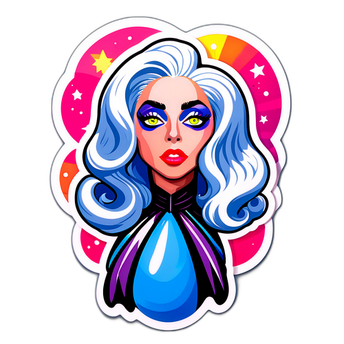Minimalistní design Lady Gaga s barevným pozadím