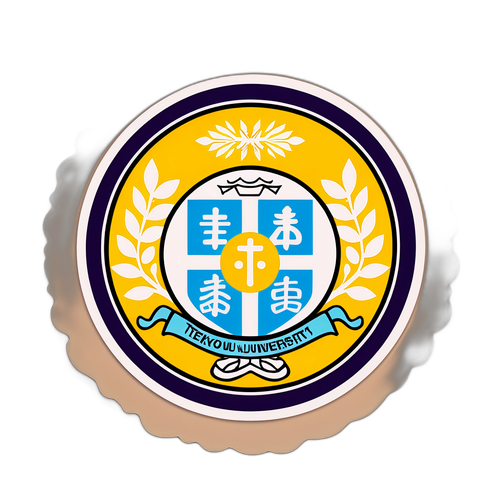 帝京大学のシンボルマークに基づくカラフルで楽しいステッカー