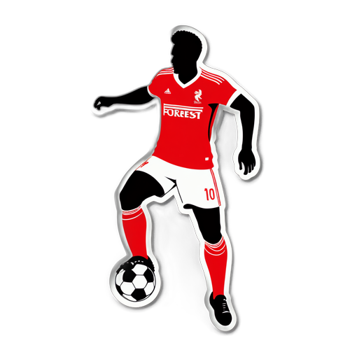 Sticker Silueta Jucător Fotbal Nottingham Forest