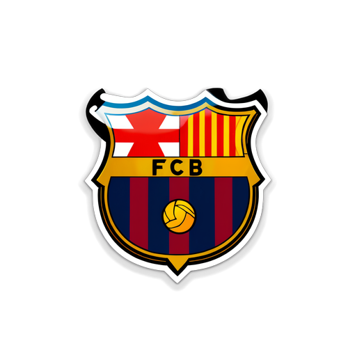 Sticker met Benfica en FC Barcelona logo's