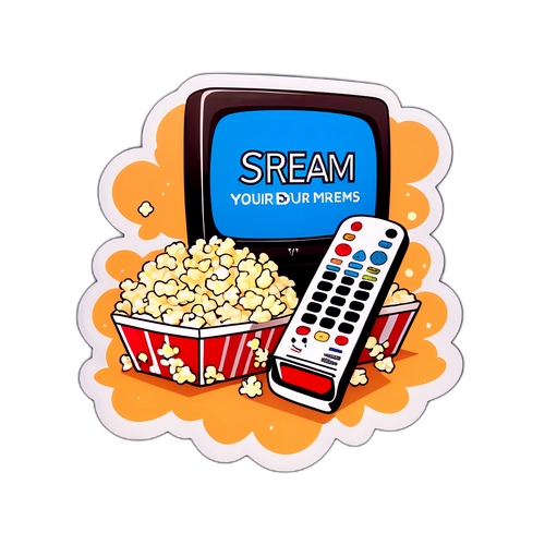 Playful TV Remote with Popcorn