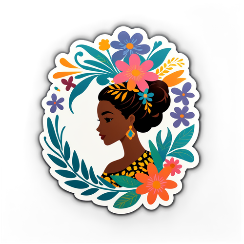 Floral Silhouette Sticker Featuring Tania Fernandes Anderson