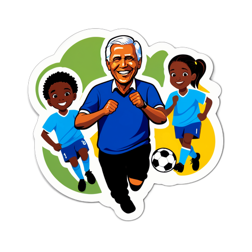 Presidente da CBF Inspirador com Crianças Jogando Futebol