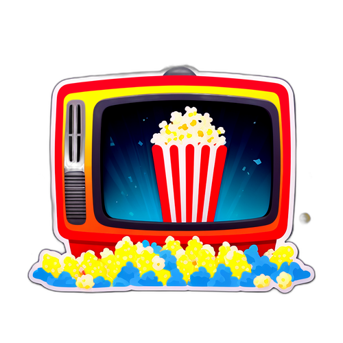 Fernseher mit Netflix-Logo und Popcorn