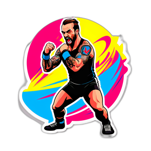 Dynamic Wrestling Pose of CM Punk