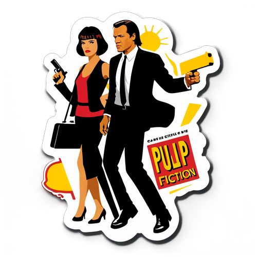 Scopri il Poster Retro di 'Pulp Fiction': Un Viaggio Iconico tra Danze e Misteri!