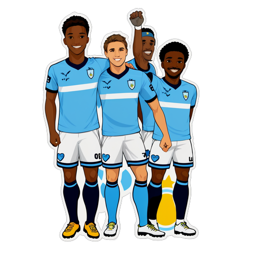 Sticker của Lazio trong trang phục trắng và xanh, chào khán giả