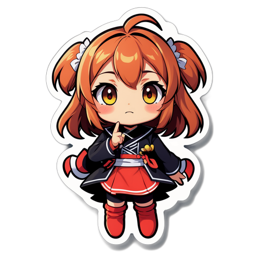 アニメスタイルのかわいいキャラクターステッカー