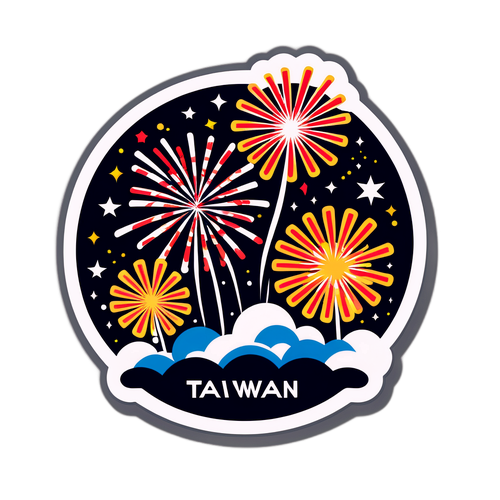 台灣復興日煙火設計貼紙