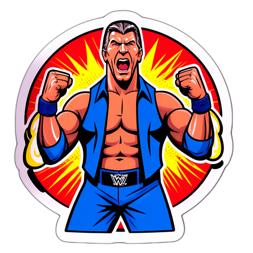 Komiksowa naklejka Vince'a McMahona