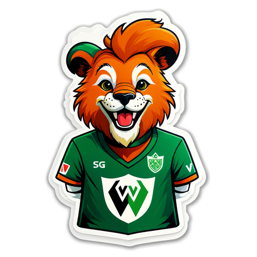 Fröhlicher Werder Bremen Aufkleber mit Maskottchen