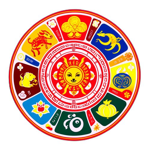 पंचांग चिन्हों वाला elegante स्टिकर